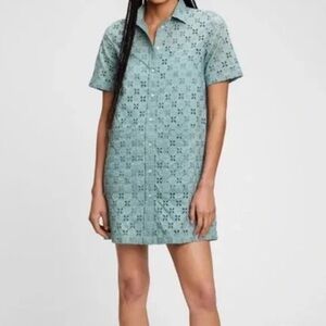 Eyelet Shirt Dress